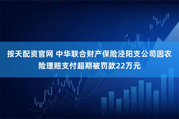 按天配资官网 中华联合财产保险泾阳支公司因农险理赔支付超期被罚款22万元